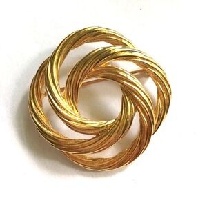 MONET Brooch Infinity CIRCLES Shiney Gold